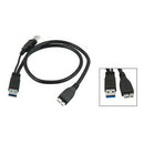 USB 3.0 A Male to Micro B Y Cable for Mobile Hard Drive HDD 60cm Long Black