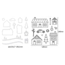Xmas Snow House Metal Cutting Dies + Silicone Stamps Set for Scrapbooking A