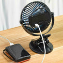 Mini Fan Blue Portable USB Fan Double Leaf Desktop Ultra Summer Cooler F2X7