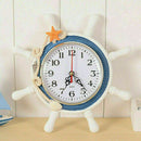 Mediterranean Wall Clock Beach Sea Theme Wheel Steering Home Wheel D L7V6 C3K1