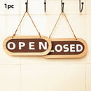Hanging Sign Wood Decoration Club Art Double Sides Open Closed Business Notice