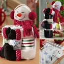 2pcs Red Wine Bottle Cover Santa Claus Christmas Home Party Decoration  A