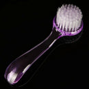 Monja Nail Art Dust Remover Powder Cleaning Brush Clear Plastic Round Head  S1S3