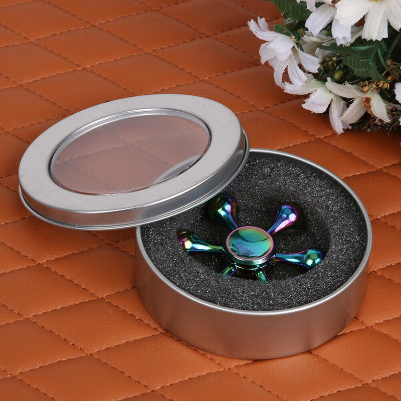 Rainbow Color Hand Spinner Six Arm Water Drop Wheel Alloy Fingertip Toys