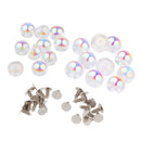 20 Sets Pearls Rivets Studs Set for Dress Clothes Bracelet Bag Crafts 8/10mm
