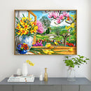 Colorful Flowers Rhinestone Full Round 5D DIY Diamond Painting Wall Picture