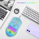V9 Honeycomb Shell USB Wired Gaming Mouse RGB Backlight Gamer Mice (Green)