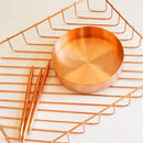 Nordic Copper Round Storage Tray Desk Metal Storage Organizer Jewelry Organ Z7C9
