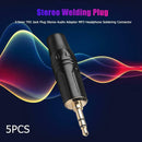 3.5mm Jack Plug Stereo Audio Adapter Headphone Soldering Connector (5pcs) A