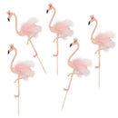 5 Pieces Glitter Tropical Flamingo Cake Toppers Baby Shower Party Decoration