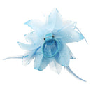 240x180mm blue Flower Feather Fabric Brooch for Deco Woman Evening Dress U3G6