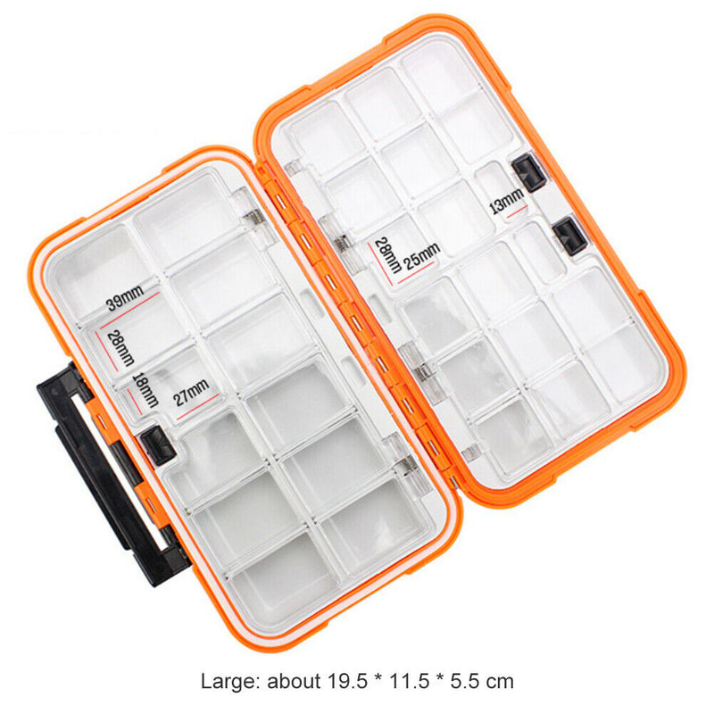 Fishing Tackle Box Double Sided Fishing Lure Bait Hook Storage Box (L) A