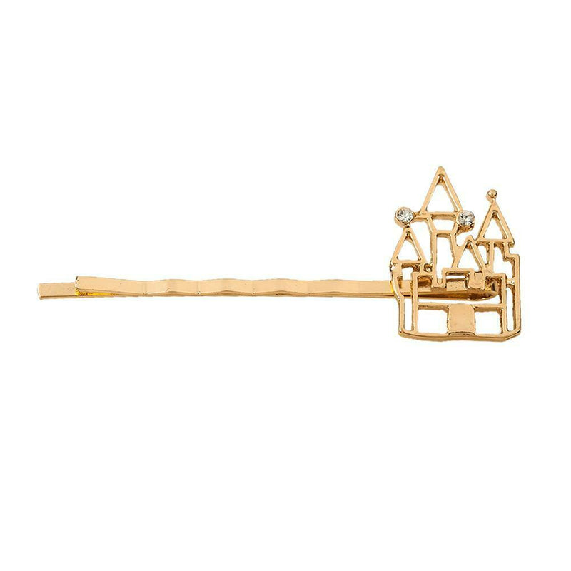 Hollow Hair Clip Hairpin Women Hair Accessory Rhinestone Hairgrip (Castle) A