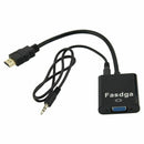 Fasdga HDMI to VGA converter adapter + 3.5 mm audio jack full HD 1080P blackV6U4