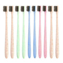 10pcs Portable Toothbrush Bathroom Accessory Wheat Straw Travel Toothbrush