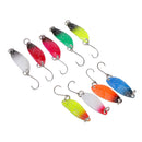 9Pcs 3.2cm 3g Long Cast Fishing Lures Spinner Spoons Hard Bait w/Single Hook