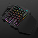 One Handed Gaming Keyboard, RGB LED Backlit, 35 Keys, Gaming Keypad with Wrist