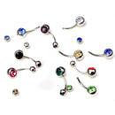 10Pcs Jewelry Crystal Navel Balls Belly Bars Button Rings Plugs Body Piercings