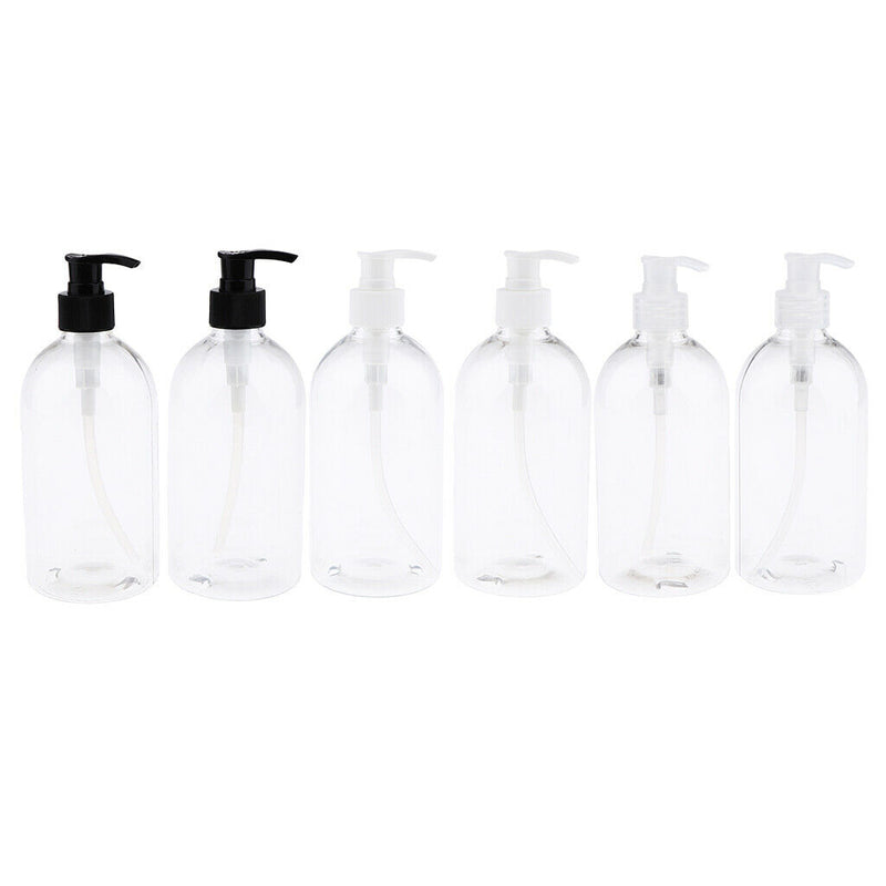 2x 500ml Plastic Pump Bottle Lotion Shampoo Liquid Travel Containers Refillable