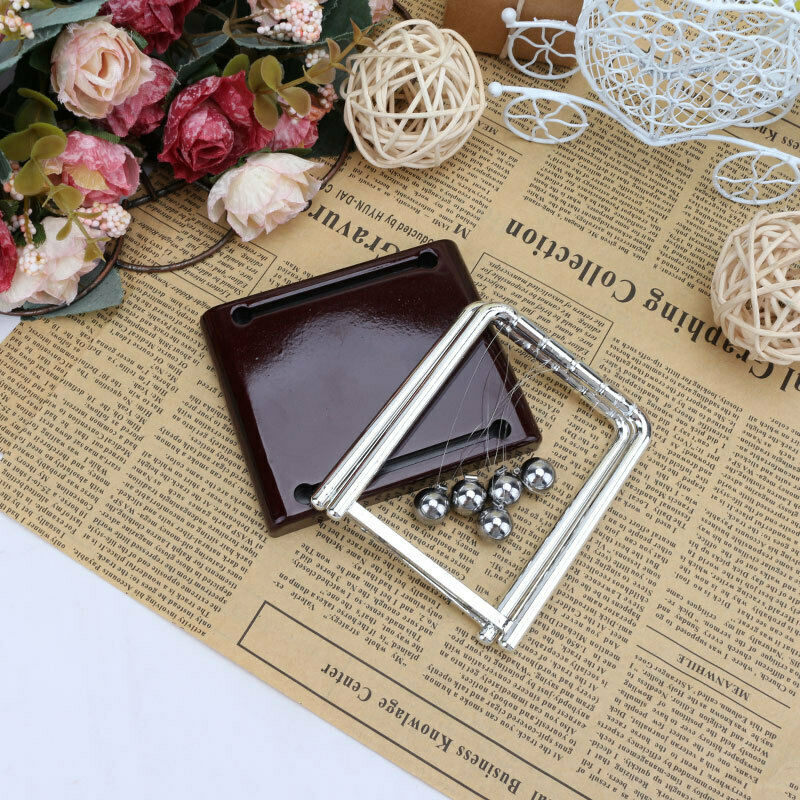 Newtons Cradle Steel Balance Balls Physics Science Pendulum Desk Accesso DHG