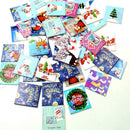 50x Mixed Christmas Stamps Wooden Buttons for DIY Sewing Clothing Decoration