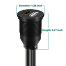USB 2.0 and HDMI to HDMI + USB AUX Extension Dash Panel Waterproof Car Flus