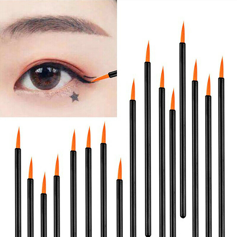 50Pcs Disposable Eyeliner Brushes Individual Applicator Fibre Swab Liner Br Ew