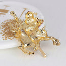 Santa Claus Deer Pin Brooch Crystal Badges Christmas Children Jewelry Gift