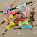 20x Dots Bowknot Metallic Twist Ties Lollipop Cake Sealing Cello Fixed Ties BX