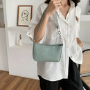 Women Simple PU Leather Handbag Chain Travel Shoulder Totes Bag (Green)