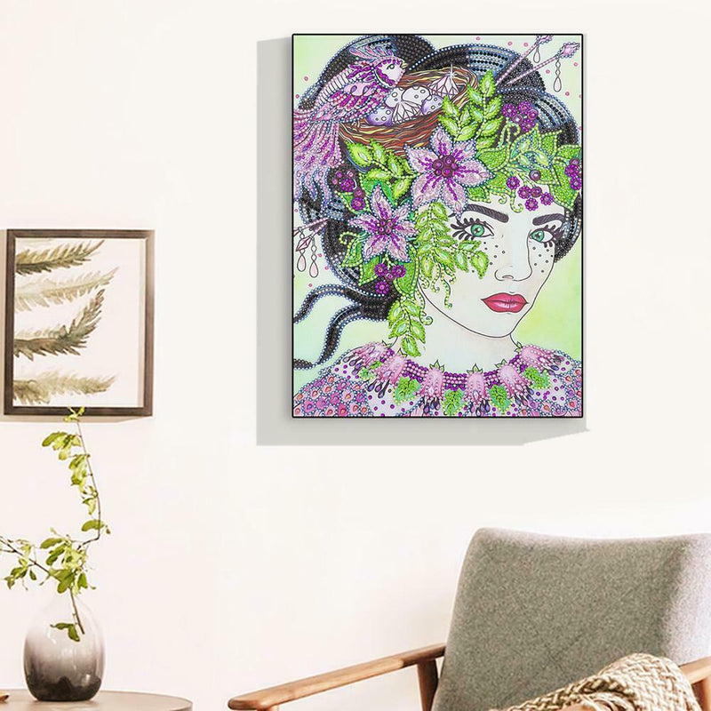 5D DIY Special Shaped Diamond Painting Beauty Cross Stitch Mosaic Kit Decor