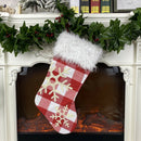 Christmas Stocking Candy Bag Xmas Tree Snowflake Plaid Socks (Red+White)