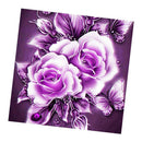 DIY Flower Diamond Embroidery Cross Stitch Craft Home Wall Decor Purple Red