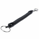 Lobster Clasp Black Spring Stretchy Coil Cord Strap Keychain Key Chain Rope K9G8