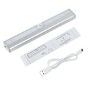 10LED USB Rechargeable Undercounter Cabinet Light Sensor Motivated for Home