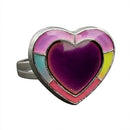 Magic Heart Shape Pendant Necklace Ring Set, Mood Change Color Heart Necklace