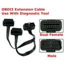 16Pin ELM327  Male To Dual Female Y Splitter Elbow Extension Cable Lead
