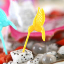 6 pcs +1 Stand Birds Tree Shape Fruits Fork ABS Vegetable Fork Fruit Snack  R7T7