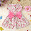 Pet Dog Cat Floral Dress Skirt Puppy Costume Apparel Clothes Party Pink S