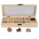 Rock and Mineral Collection 12-piece in Wooden Box, Rock Samples for Science