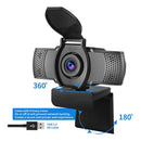 1080P Full HD Webcam USB Web Camera with Mic Privacy Cover for Online Class A