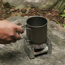 Camping Stove, Stainless Steel Folding Alcohol Stove Alcohol Burner Pocket Stove