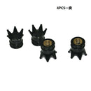 4X Black Crown Style Car Motorcycle Bike Tyre Tire Air Valve Dust Caps Stem