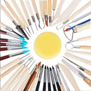 56Pcs Arts Crafts Clay Sculpting Tools Pottery Carving Tool Set Pottery and