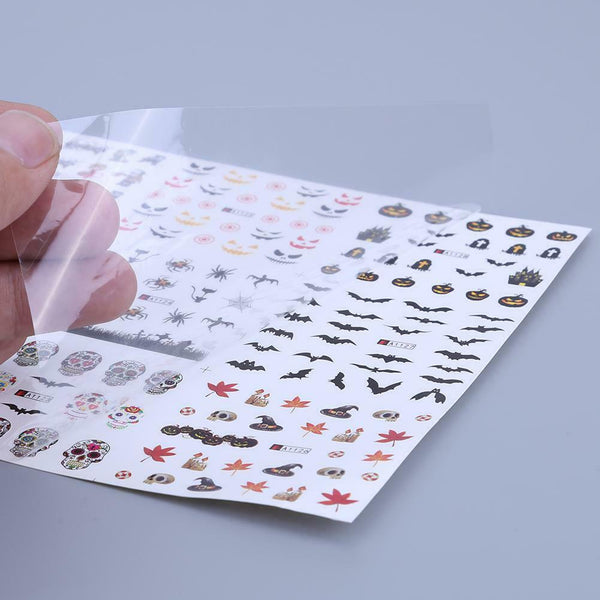 12 sheets Manicure Halloween Water Transfer Nail Art Decoration Stickers A#S