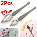 2* Stainless Steel Spoon Plate Dishes Sauce Painting Pencil Art Draw Coffee Tool