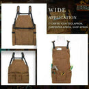 Multifunction Apron Collector Waxed Canvas Work Apron Unisex Waterproof P0N9