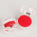 10Pcs Acrylic Clear Ring Earring Display Box Storage Case Organizer Red Pad
