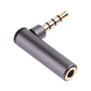 3.5mm Male to Female 90 Degree Right Angled Adapter Microphone Plug (Grey)