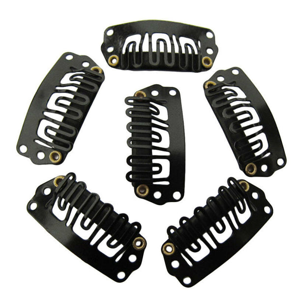 Stainless Steel Wig Clips 6 Teeth Snap Comb Hair Extension-Clips 28mm Hot 20 Pcs